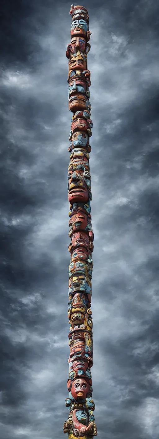 Image similar to totem pole fractal by callebaut, erik johansson, kim keever,