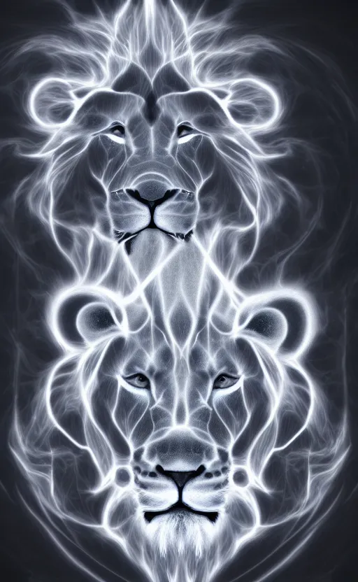 Image similar to lion made of Fractal flame,