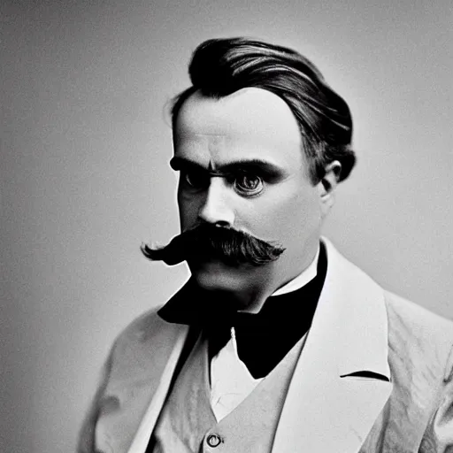 Image similar to friedrich nietzsche if he lived in 2 0 2 1, portrait photography with nikon