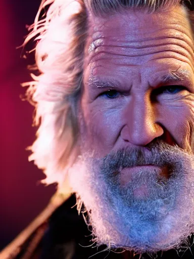 Prompt: a photograph of Jeff Bridges as Prospero from the stage production of The Tempest taken with Nikon D3500, 4K UHD