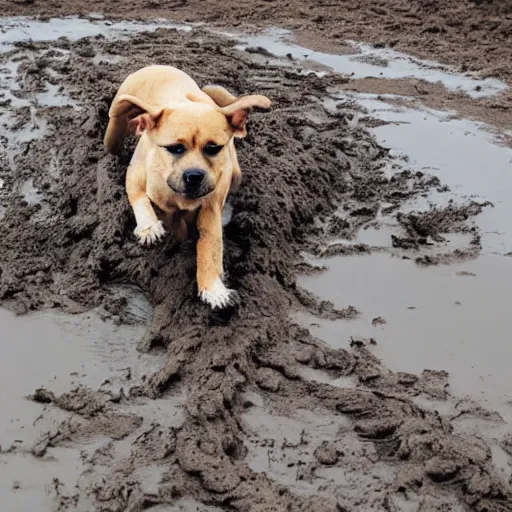 Image similar to dog play in mud