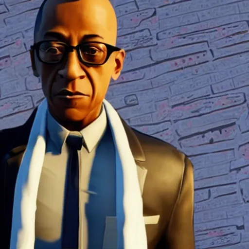 Image similar to gus fring in fortnite