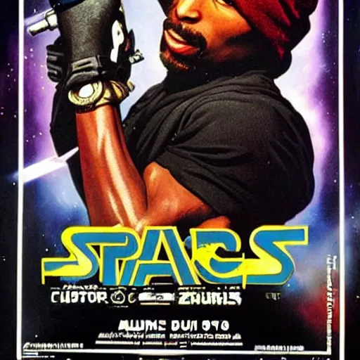 Prompt: tupac on starwars movie poster 1 9 7 9