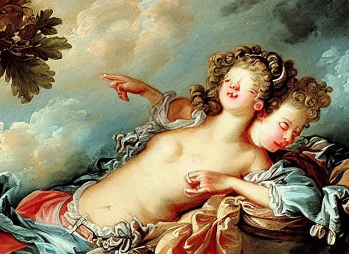 Image similar to rococo painting François Boucher high detail fancy cake
