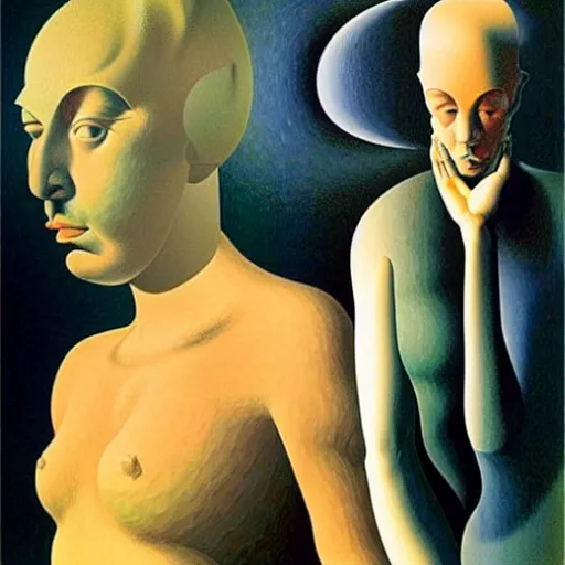 Image similar to figurative avant garde post - morden monumental dynamic interior portrait by magritte and edward hopper, inspired by william blake and gaugin, illusion surreal art, highly conceptual figurative art, intricate detailed illustration, controversial poster art