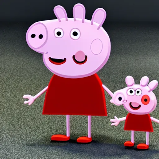 Prompt: peppa pig, 3D model, unreal engine, cinematic,