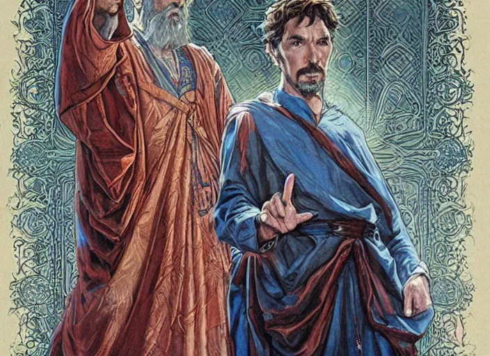 Prompt: a highly detailed biblical portrait of stephen strange, james gurney, james jean