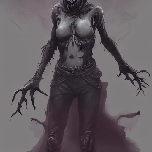 Image similar to female wraith, undead, dynamic pose, skull, terrifying, dark, fog, artstation