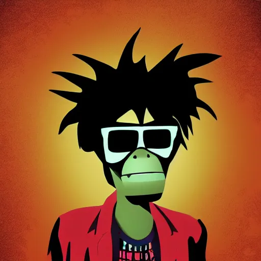 Image similar to new gorillaz band member, vector art, digital art