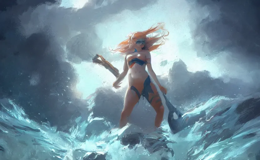 Image similar to A painting of Neptune trending on artstation in the style of Greg Rutkowski