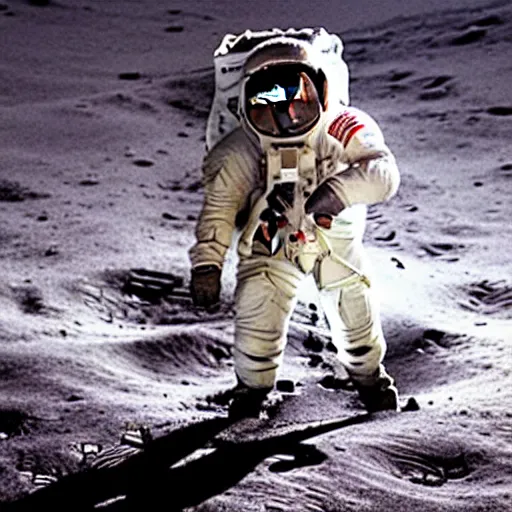 Image similar to astronaut hand walking on the surface of the moon