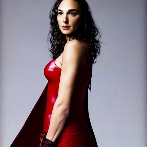 Prompt: Full body photo of the beautiful woman Gal Gadot a vampire, she is quiet, she has a black cape, there is a red glow coming from her, she is getting ulluminated by the red full moon, the photo was taking by Annie Leibovitz, matte painting, oil painting, naturalism, 4k, 8k