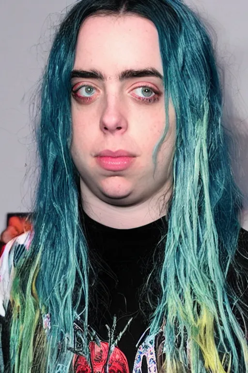 Image similar to half billie eilish half crustacean