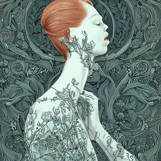 Prompt: a clove of garlic that resembles an incredibly beautiful, graceful, elegant, and sophisticated young redhead woman, an ultrafine detailed illustration by james jean, iralki nadar, intricate linework, bright colors, final fantasy, angular, altermodern, unreal engine 5 highly rendered, global illumination, radiant light, detailed and intricate environment