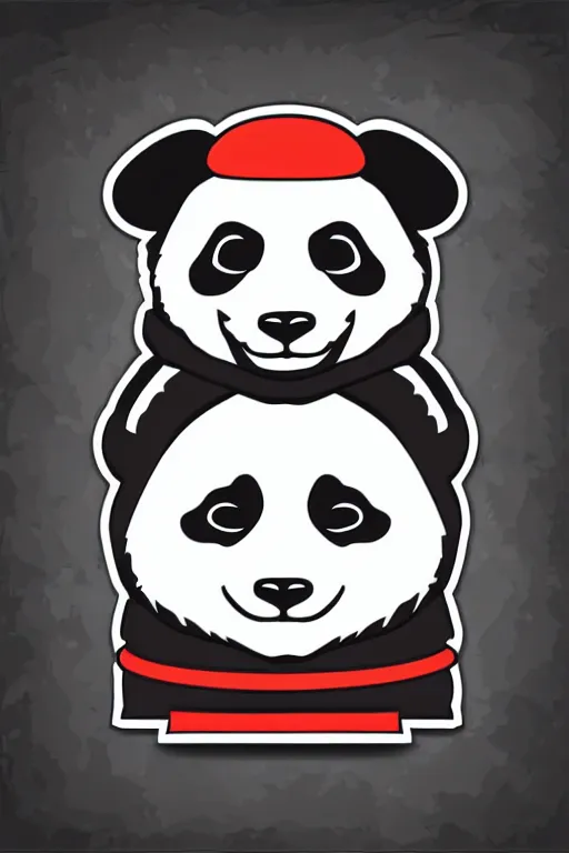 Image similar to Portrait of a panda as a wrestler, sticker, colorful, illustration, highly detailed, simple, smooth and clean vector curves, no jagged lines, vector art, smooth