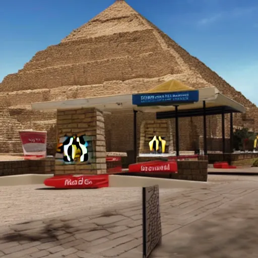 Image similar to mcdonalds inside the pyramids