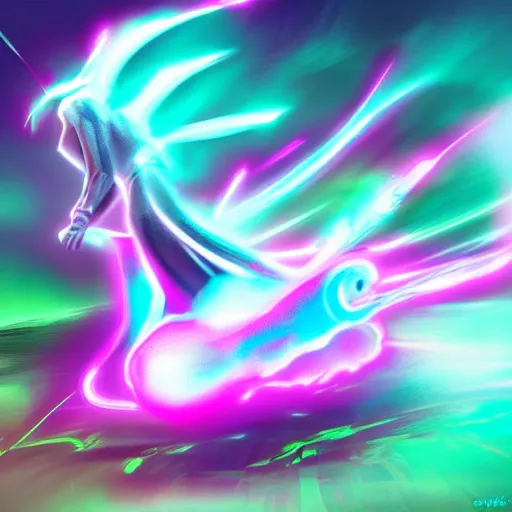 Image similar to create concept of a neon elemental, whirling energy made of neon ( dramatic, cinematic, digital fantasy art )