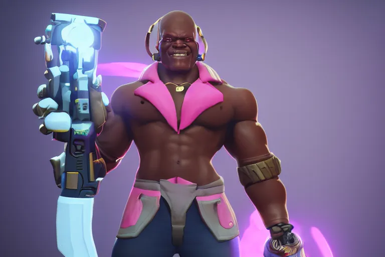 Image similar to doomfist, pink blazer, overwatch game, digital art, high detailed, unreal engine, artstation, 3 d render