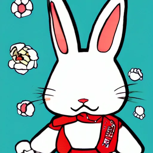 Image similar to white rabbit in style by star wars, more details,