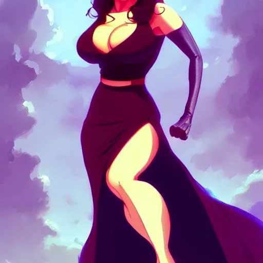 Prompt: buff salma hayek in an evening gown, portrait shinkai makoto studio ghibli studio key hideaki anno sakimichan stanley artgerm lau rossdraws james jean marc simonetti elegant highly detailed digital painting artstation pixiv