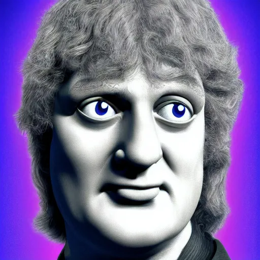 Image similar to portrait of Isaac Newton, Isaac Newton, Isaac Newton as as character in Monsters, Inc., digital art, 4 K, detail