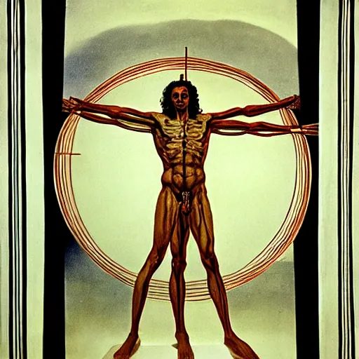 Image similar to The Vitruvian Man by Salvador Dali