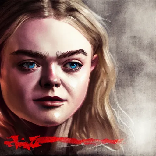 Image similar to comic style portrait painting of elle fanning as a western outlaw, art by erick arciniega, 4 k, comic style, highly detailed, epic lighting