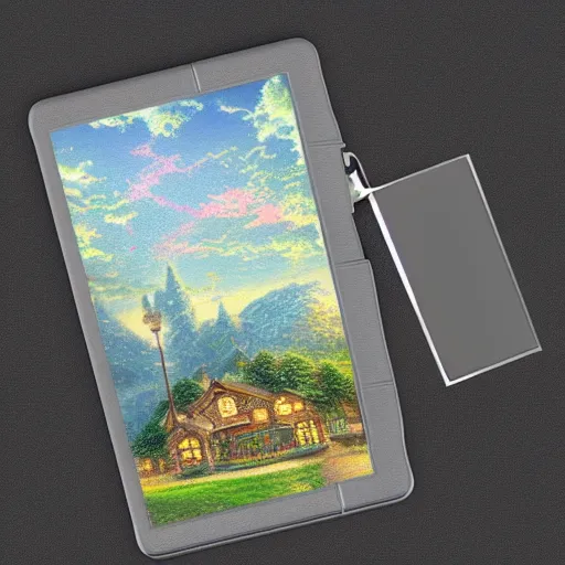 Prompt: ultradetailed digital painting of a crypto wallet by thomas kinkade