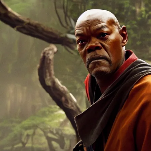 Image similar to Samuel L Jackson as a character in Avatar: the last airbender