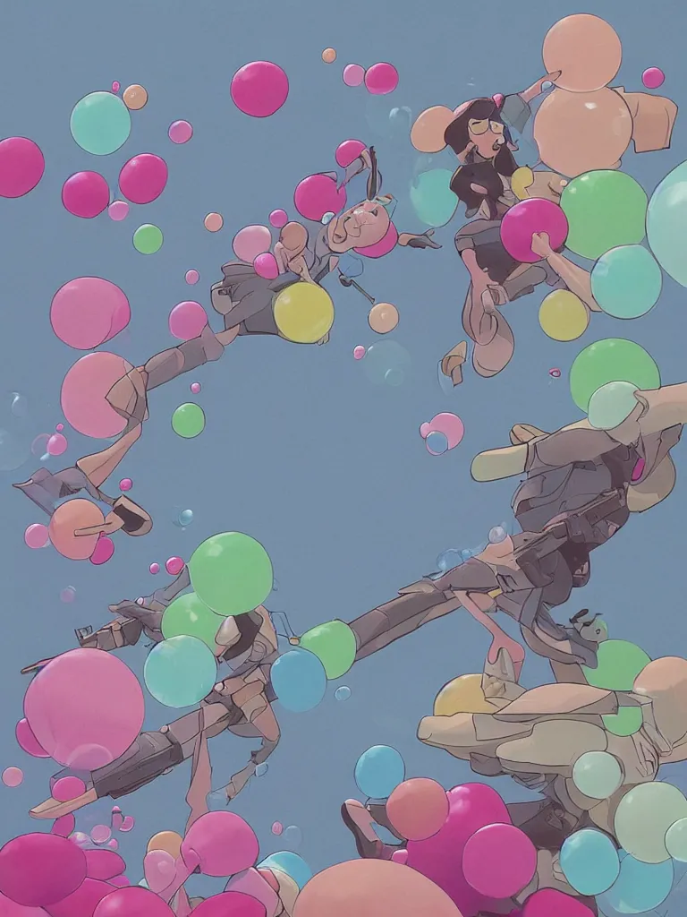 Image similar to bubble gum by disney concept artists, blunt borders, rule of thirds