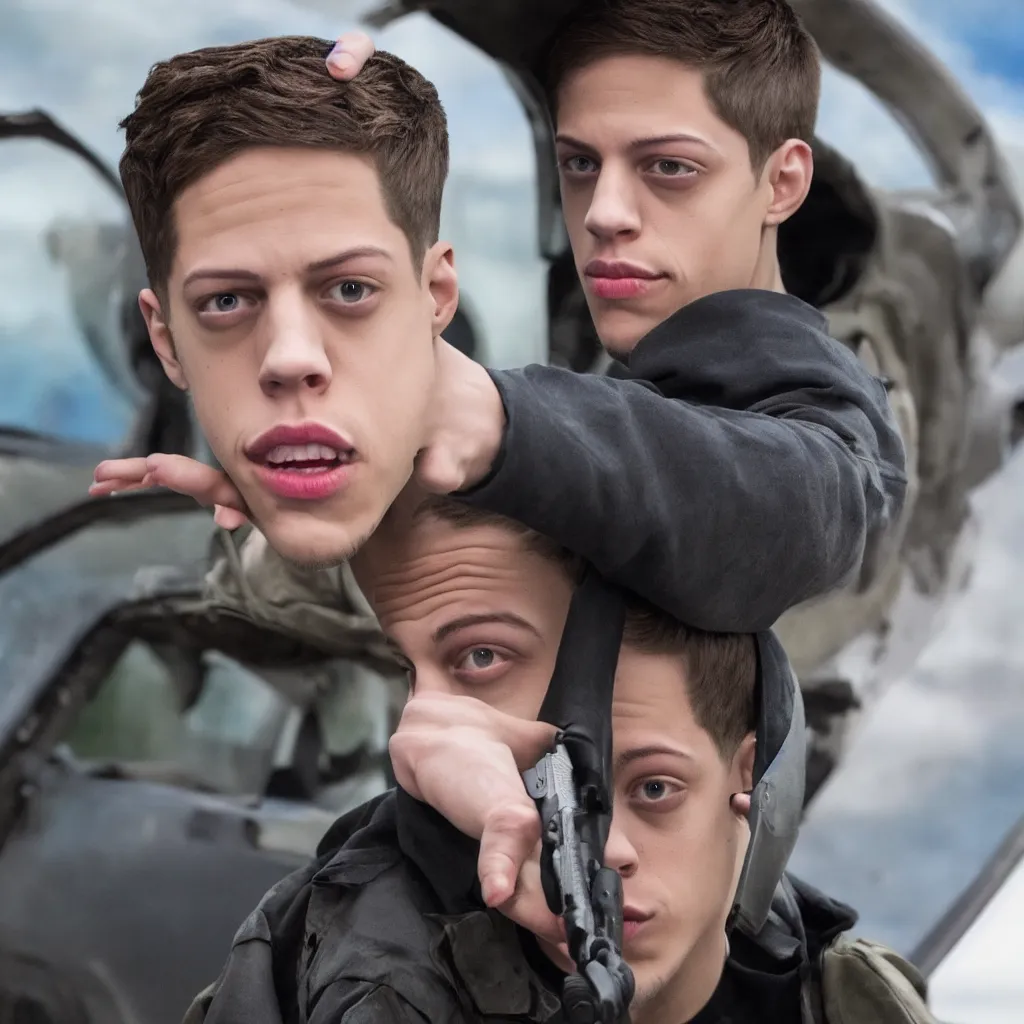 Image similar to pete davidson in an action movie