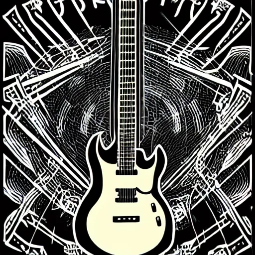 Image similar to jimmy page from led zepelin playing - guitar - solo, sticker - art, svg vector, adobe - illustrator