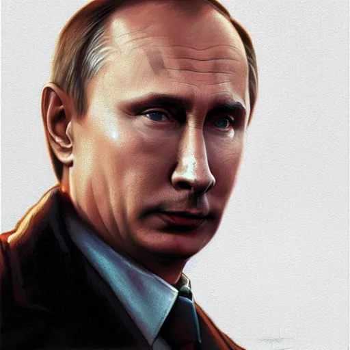 Prompt: Vladimir Putin as Hans Gruber from Die Hard movie, portrait, highly detailed, digital painting, artstation, concept art, smooth, sharp focus, illustration, cinematic lighting, art by artgerm and greg rutkowski and alphonse mucha