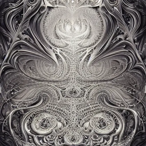 Image similar to a beautiful 3 d painting of a sprawling intricate mandelbrot fractal populated by julia fractals by android jones, carved soap, white color scheme, volumetric lighting, dynamic lighting, dramatic lighting, high contrast, carved marble, opalescent, sacred geometry, religious, angelic, catholicpunk, stark, trending on artstation