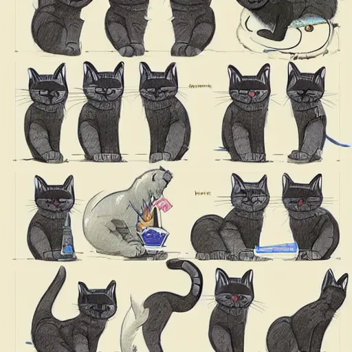 Prompt: pages from the book, how to assemble your new cat, with illustrations and diagrams , artstation, concept art, smooth, sharp focus, illustration,