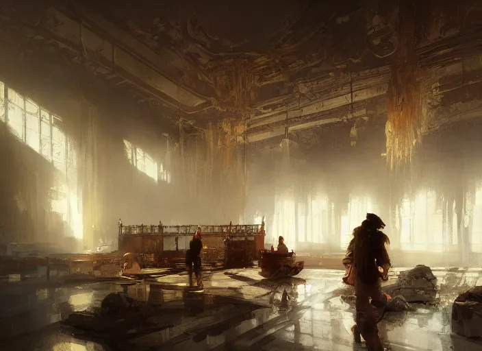 Prompt: new golden house interior volumetric lighting, digital painting, highly detailed, artstation, sharp focus, illustration, concept art, ruan jia, steve mccurry, amazing composition