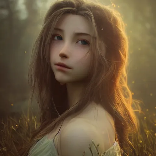 Image similar to Beautiful Aerith Gainsborough in real life, face centered portrait, Confident, fog, rain, volumetric lighting, beautiful, golden hour, sharp focus, ultra detailed, cgsociety by Leesha Hannigan, Ross Tran, Thierry Doizon, Kai Carpenter,Ignacio Fernández Ríos