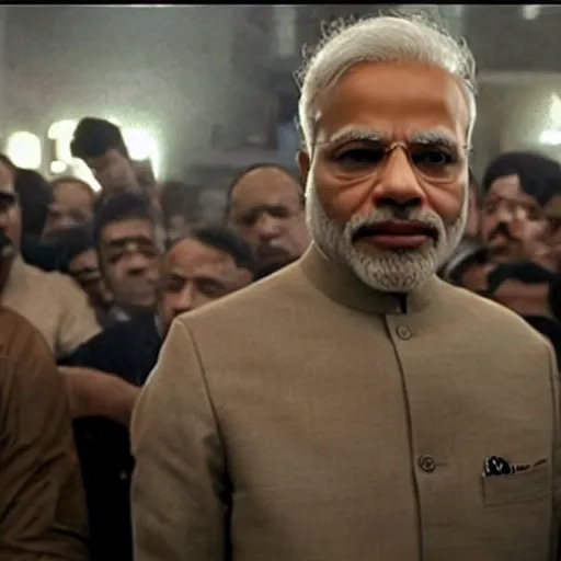 Image similar to narendra modi in fight club, surrounded by a lot of people, a still from the movie fight club 8 k