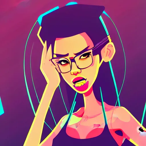 Image similar to 2 d character design, female rapper, vector art, digital art, portrait, 4 k, 8 k, sharp focus, smooth, illustration, concept art, music artist