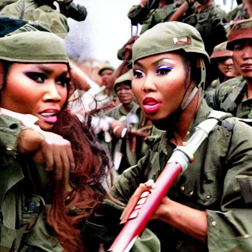 Image similar to nicki minaj fighting in the vietnam war