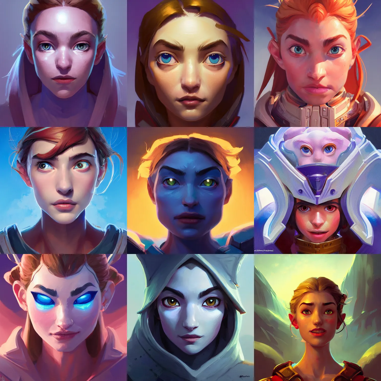 Prompt: head-on symmetrical centered painted portrait, Imogen Poots as a Paladin, matte painting Arcane DOTA Blizzard pixar, maya engine on stylized background splash comics global illumination lighting artstation, by Jesper Ejsing, RHADS, Makoto Shinkai and Lois van baarle, ilya kuvshinov, rossdraws