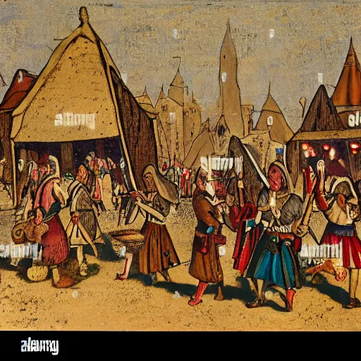 medieval peasants working