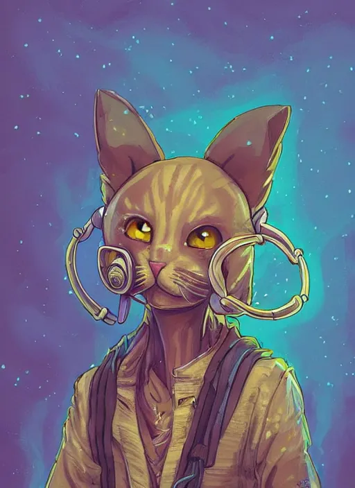 Prompt: cat seahorse fursona wearing headphones, autistic bisexual graphic designer and musician, attractive androgynous fluffy humanoid character design, sharp focus, weirdcore digital art by artgerm, akihiko yoshida, louis wain, simon stalenhag, wlop, noah bradley, furaffinity, pinterest, artstation hd, trending on deviantart