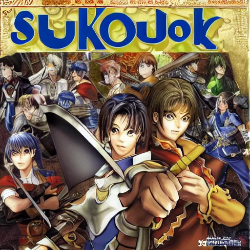 Image similar to suikoden, playstation, cover art