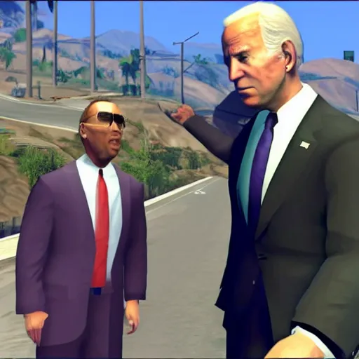 Prompt: Joe Biden in Grand Theft Auto V