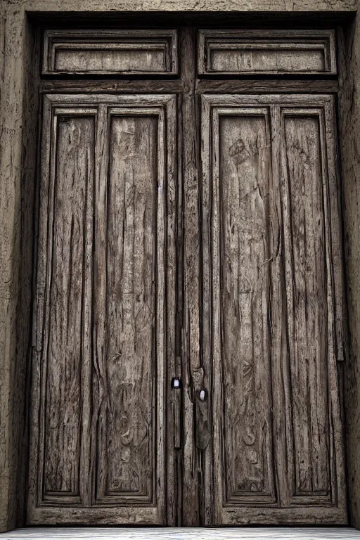 Prompt: a huge old weathered dark wooden door made with shiny metallic rush plant ornaments, reflecion, ornate, fantasy, photorealistic, octane render, high definition, ultra detailed, trandind on artstation, midjourney