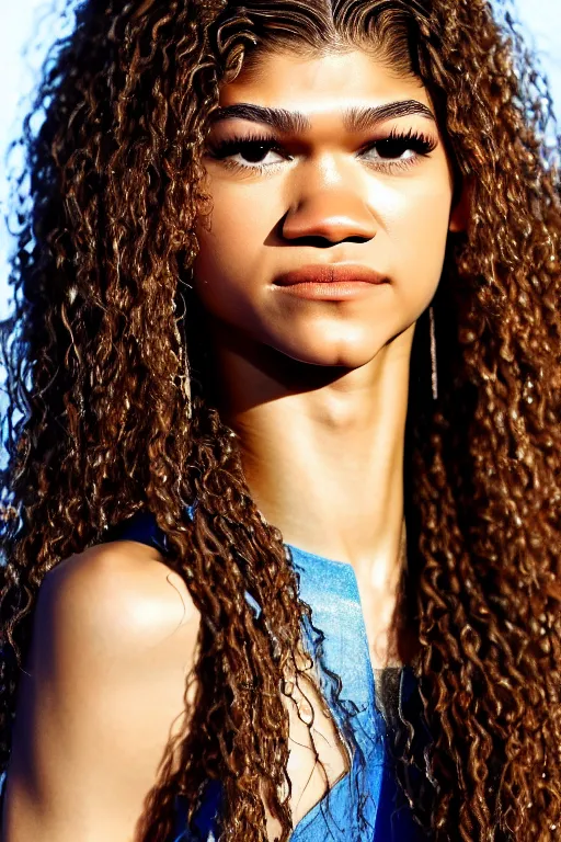 Image similar to A portrait photograph of Zendaya Ultra detailed, hyper realistic, 4k