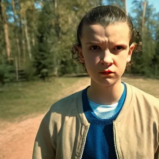 Image similar to Eleven from Stranger Things