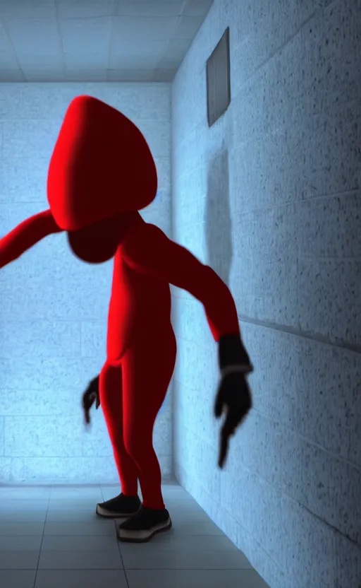 Image similar to super super super epic cinematic shot of SCP-096 shy guy, scp foundation, movie jumpscare, 8k scene, very bloody, ++++++ super super super dynamic action, dynamic lighting, dynamic shaders, dark room, amazing quality