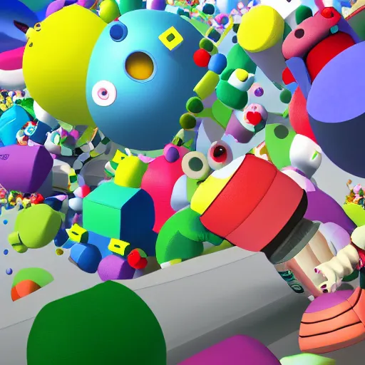 Image similar to katamari damacy, photo, realistic, ultra detailed, 4k